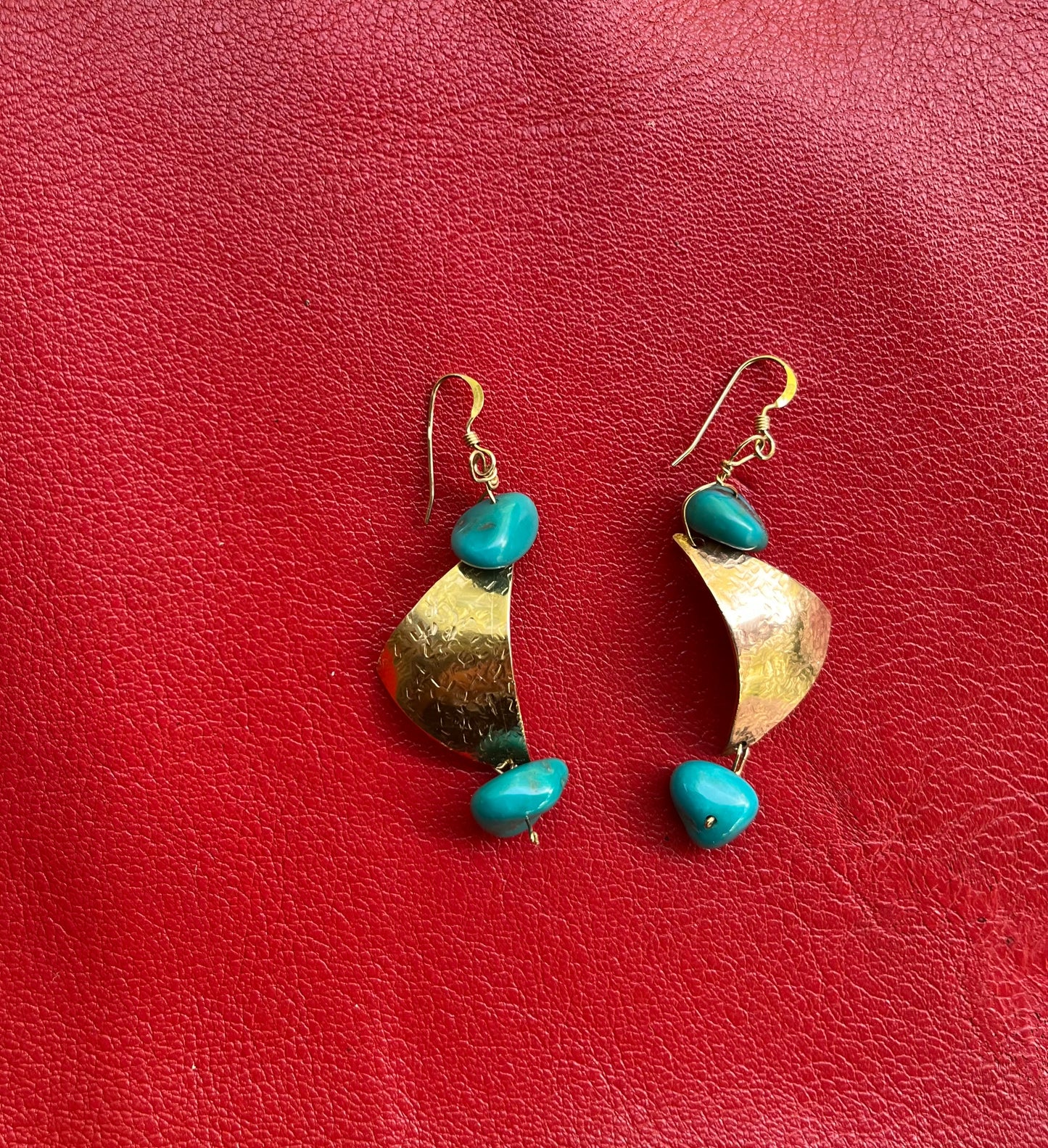 Turquoise and gold earrings