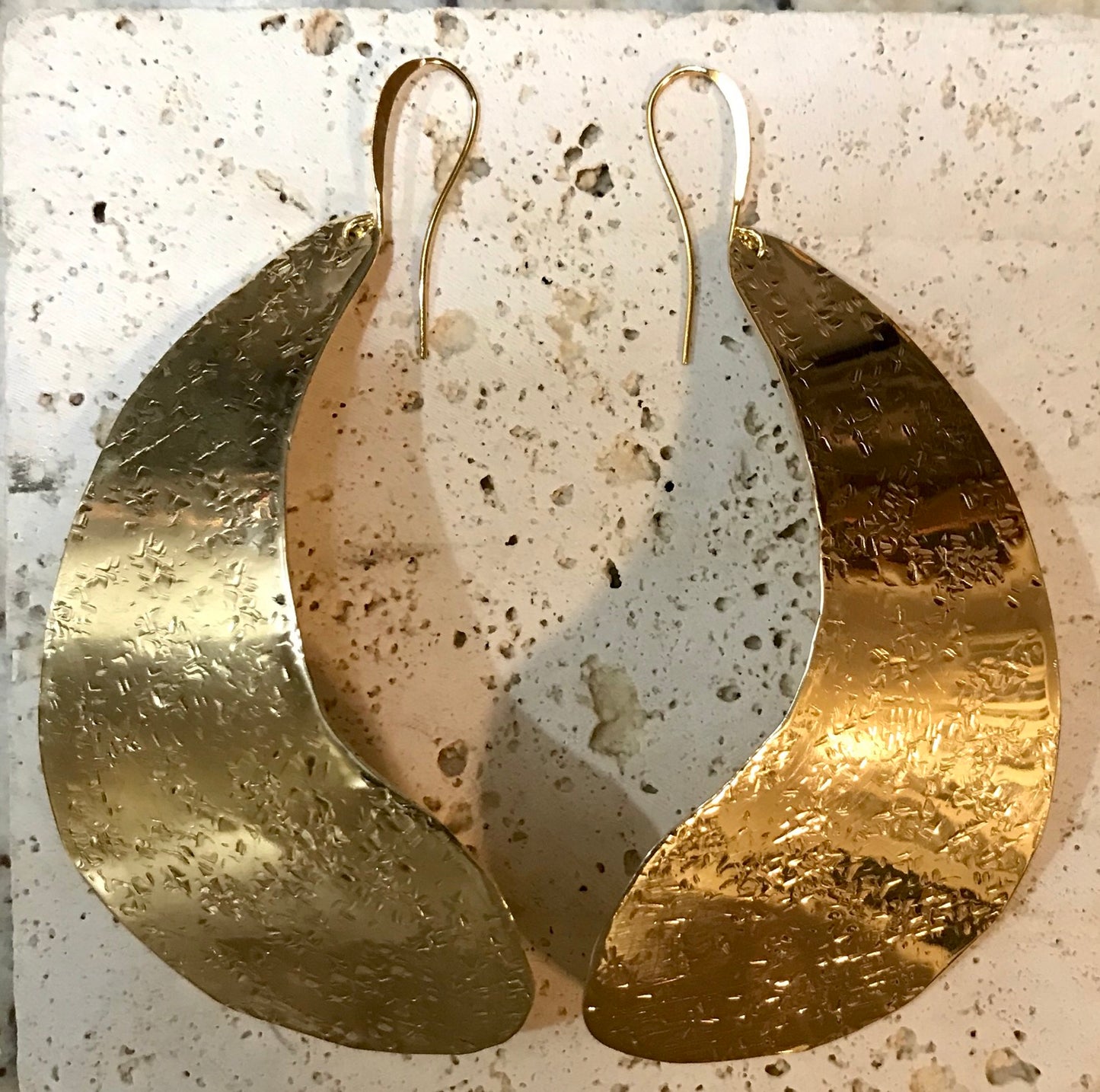 Golden statement earring image 1
