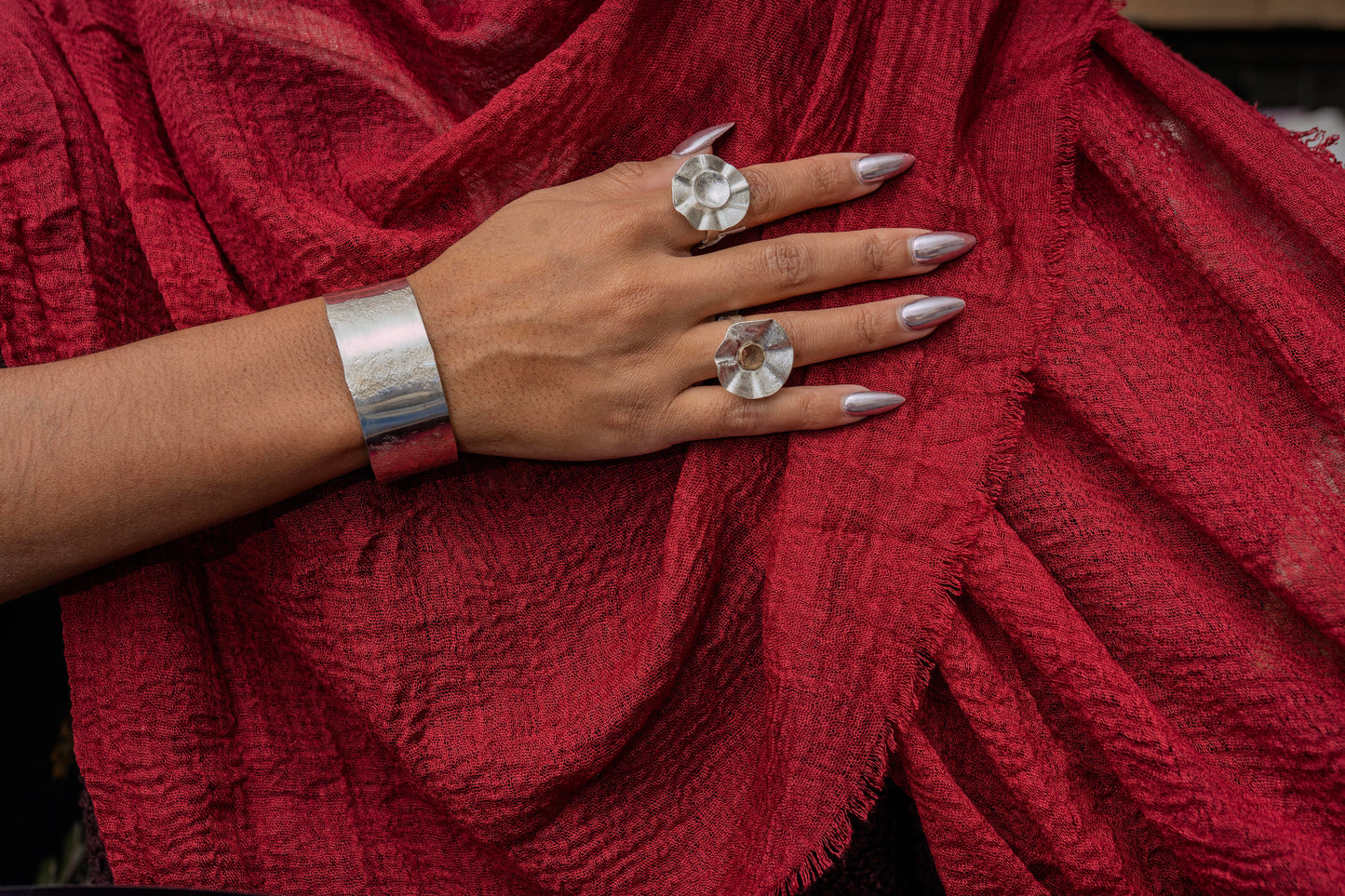 Hammered cuff bracelet