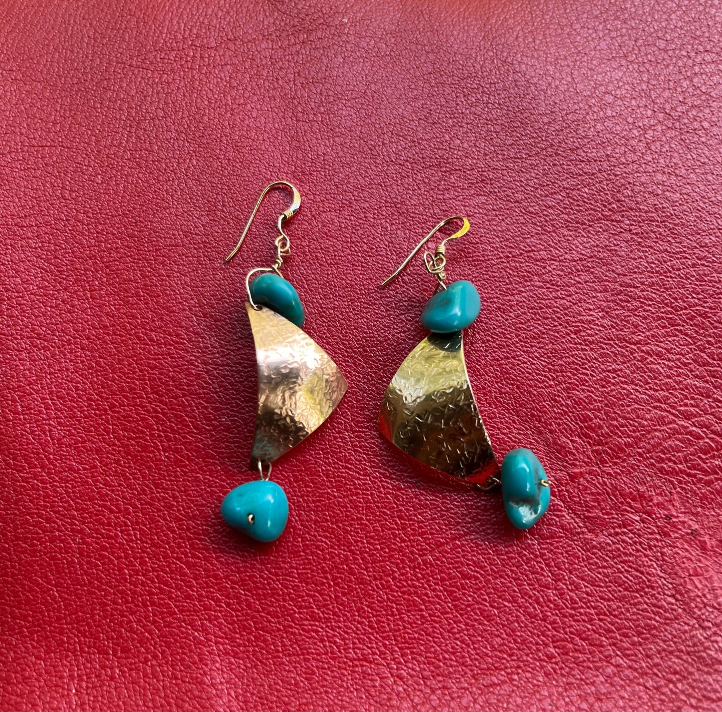 Turquoise and gold earrings