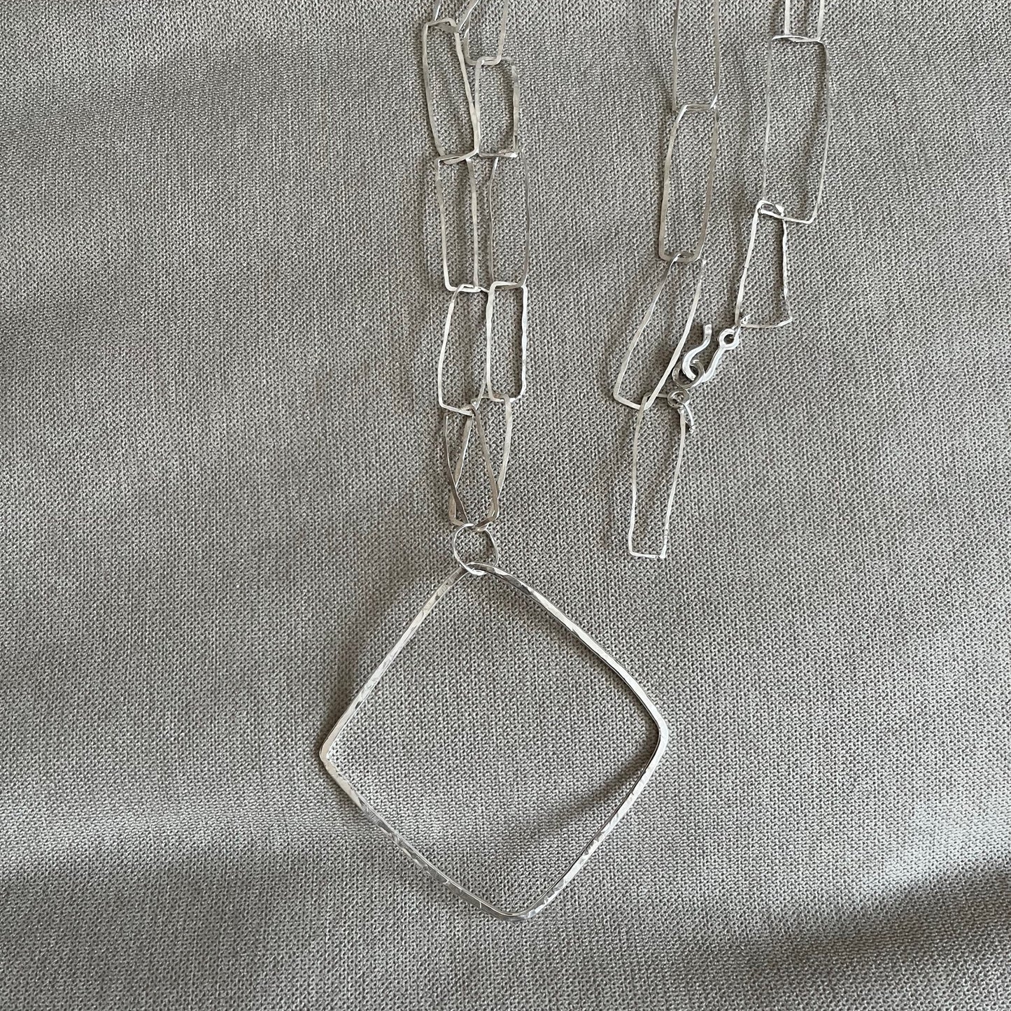 Hammered geometric necklace image 0