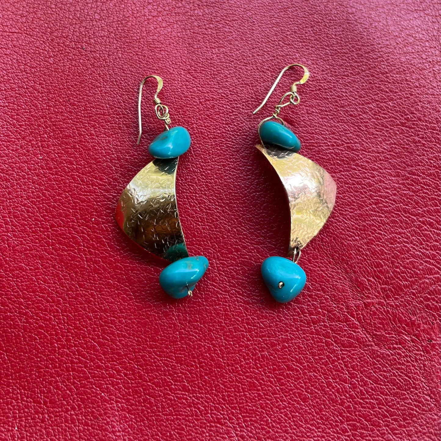 Turquoise and gold earrings