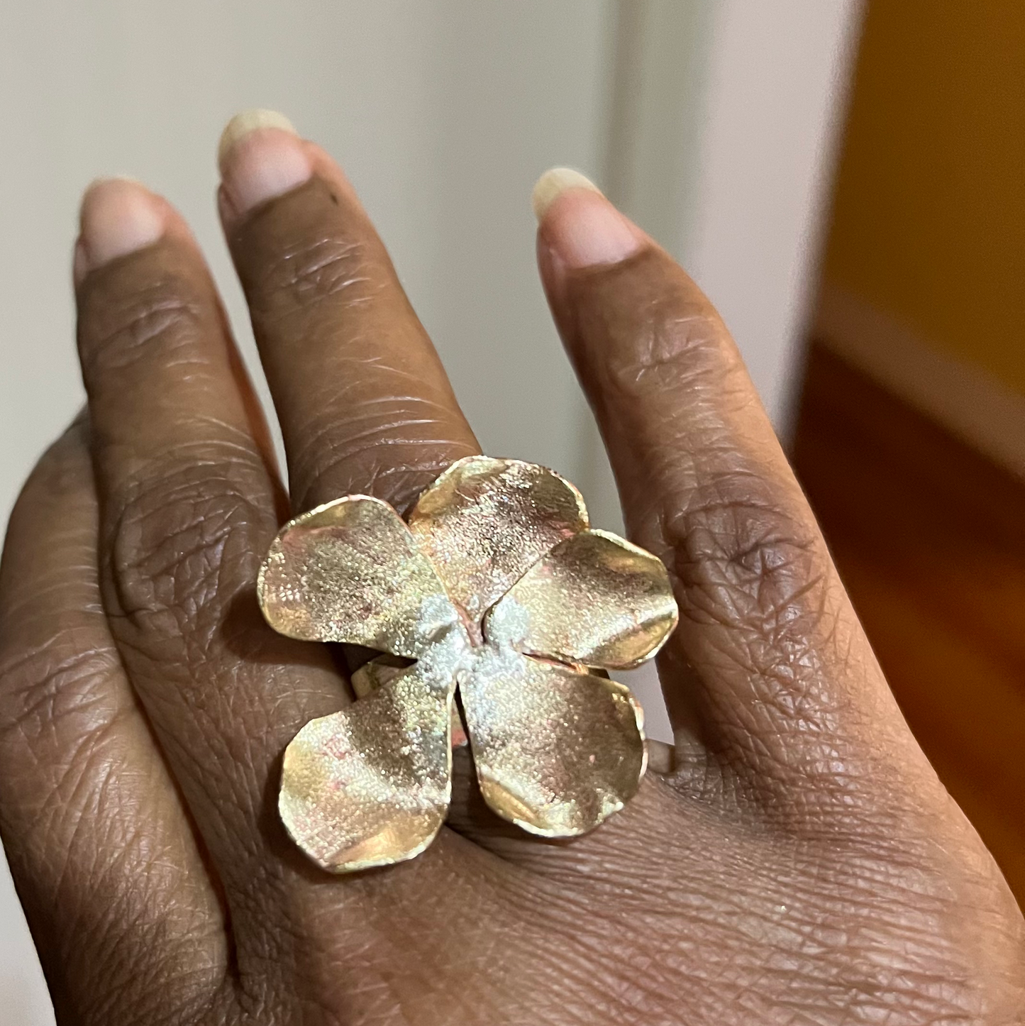 Brass flower ring image 2