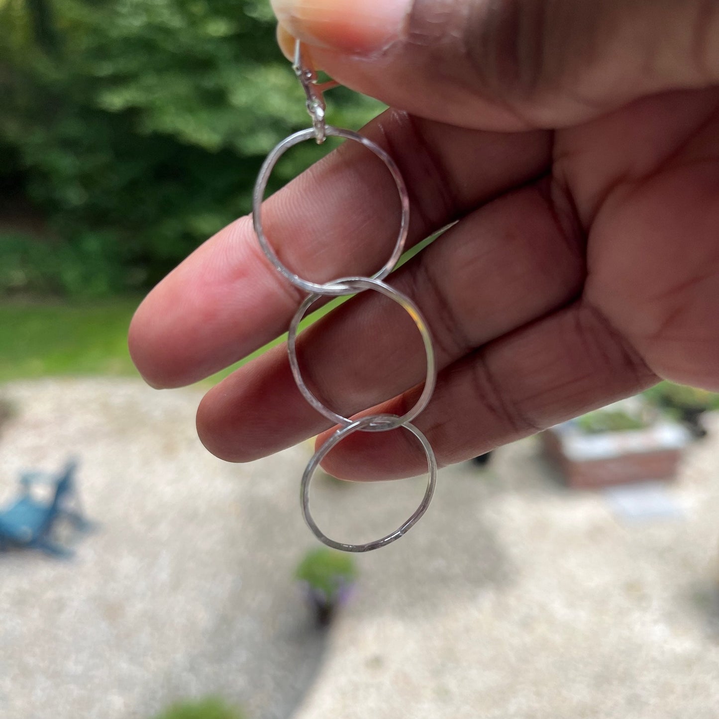 Triple hoop earrings image 2