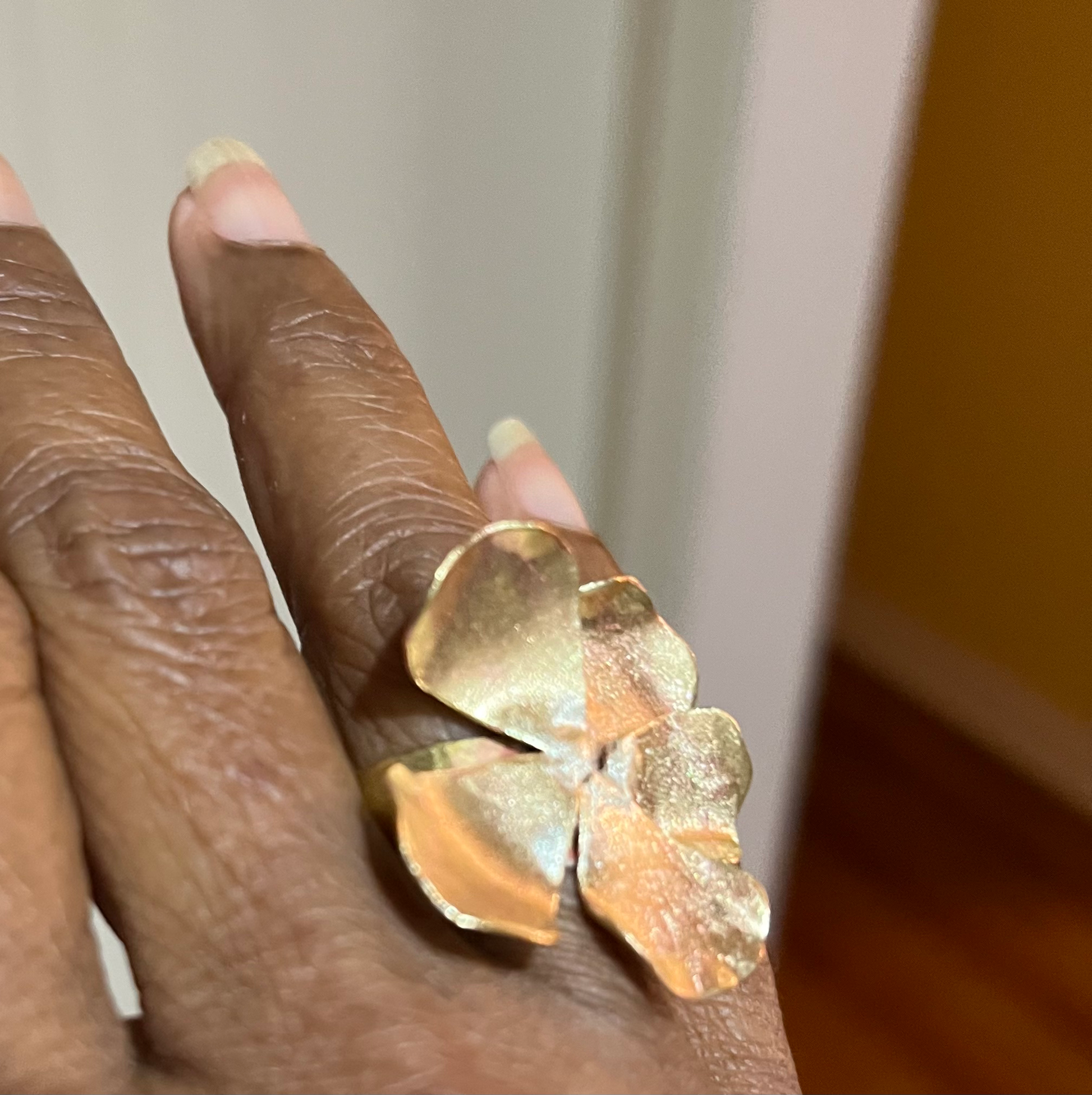 Brass flower ring  image 1