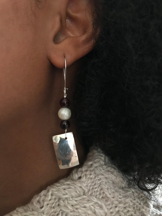 Sterling with garnet and pearl  image 0