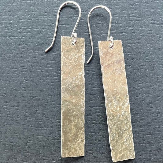 Rectangular hammered earrings image 0