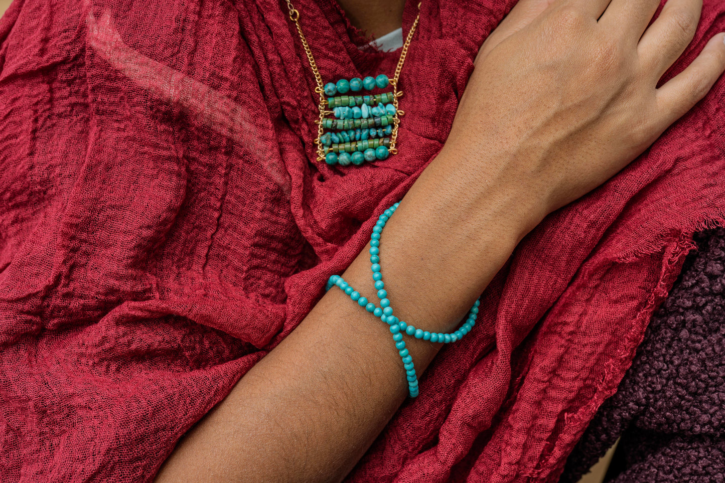 Turquoise bar necklace