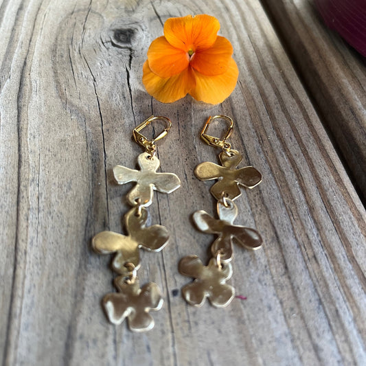 Brass flower earrings  image 0