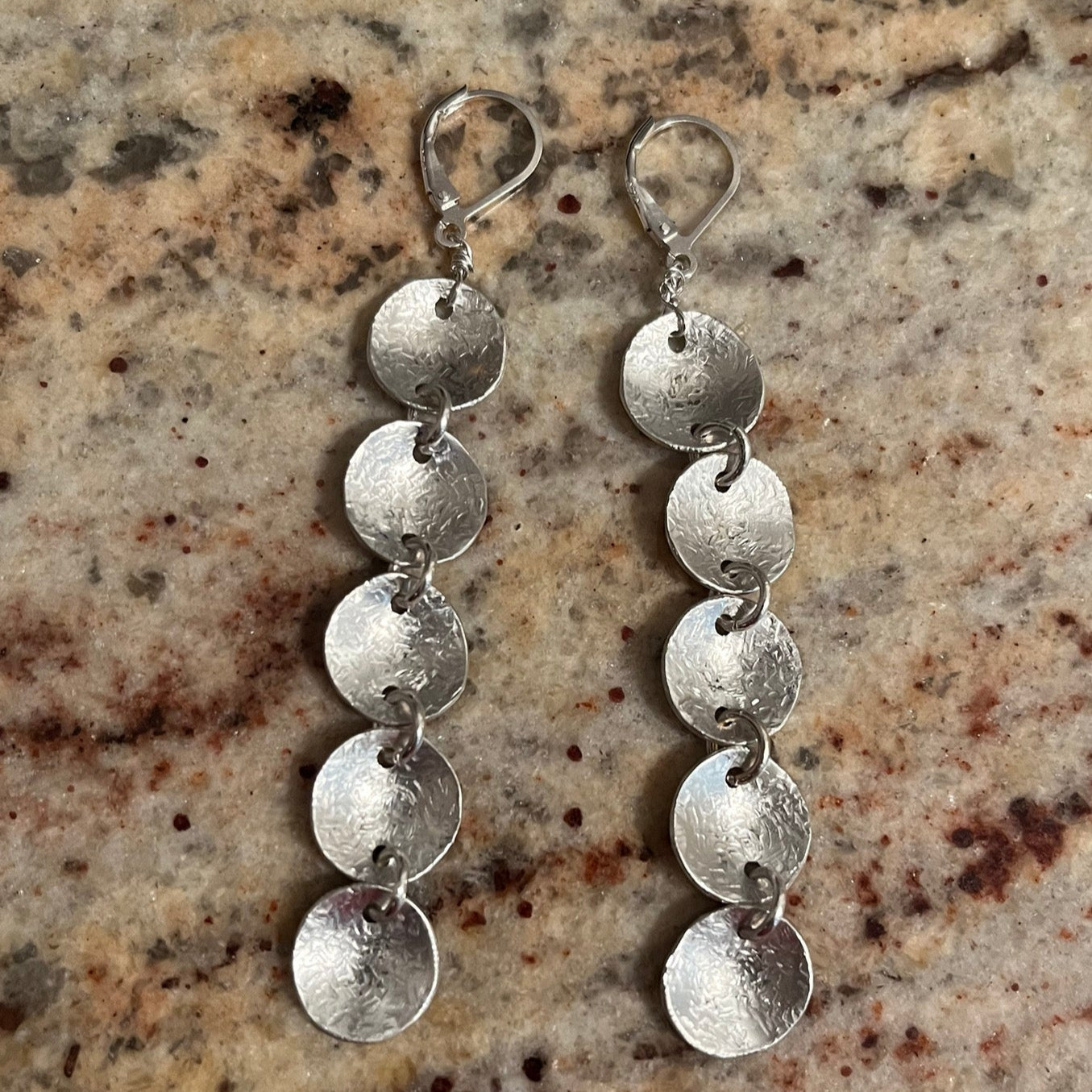 Sterling disc stairwell earrings image 1