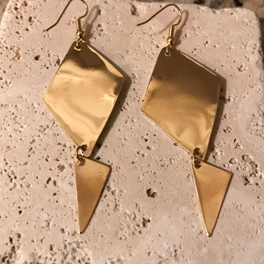 Golden triangular earrings  image 0