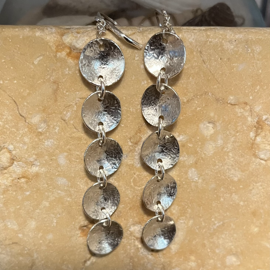 Sterling disc stairwell earrings image 0
