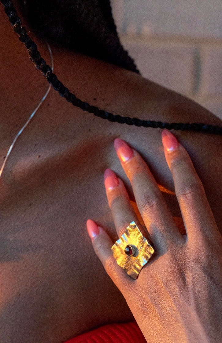Bohemian necklace, earring and ring set