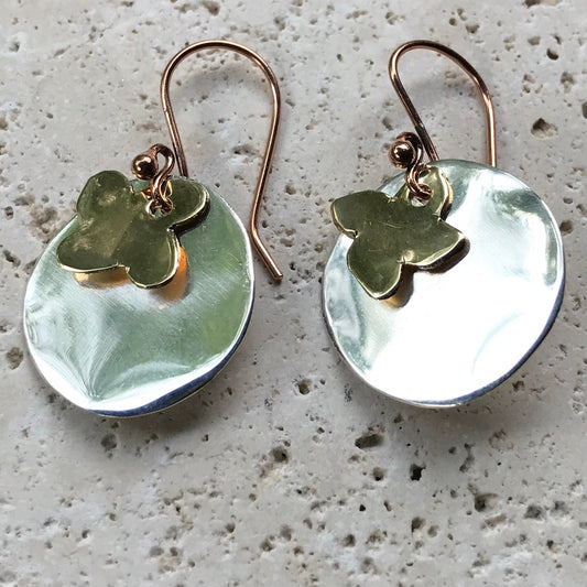 Sterling copper brass earring Triple threat image 0