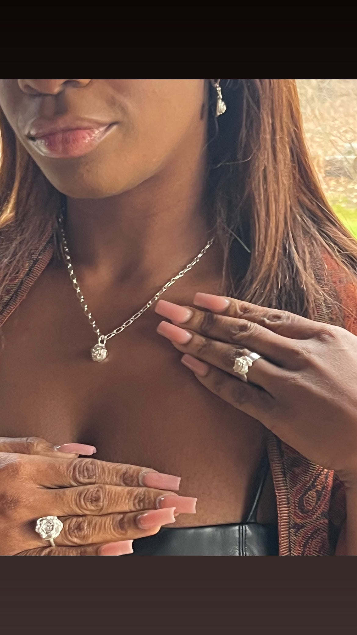 Rose necklace set