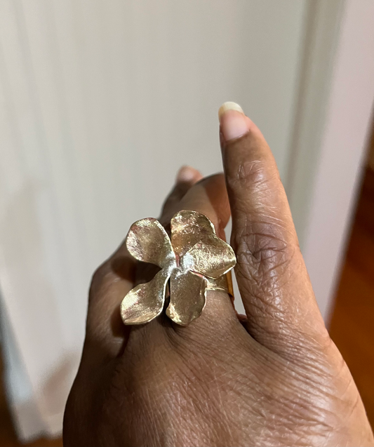 Brass flower ring  image 0