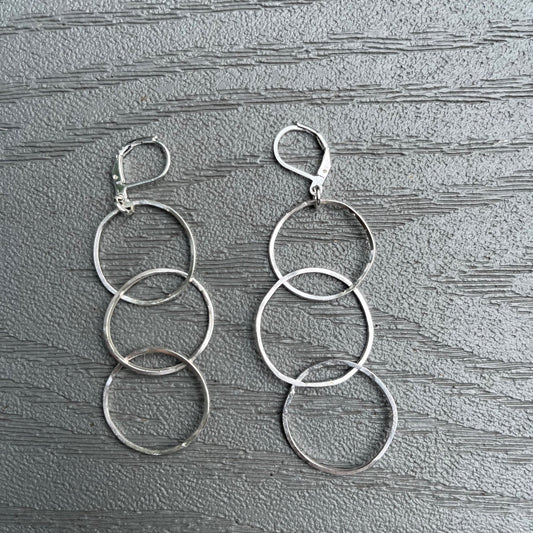 Triple hoop earrings image 3