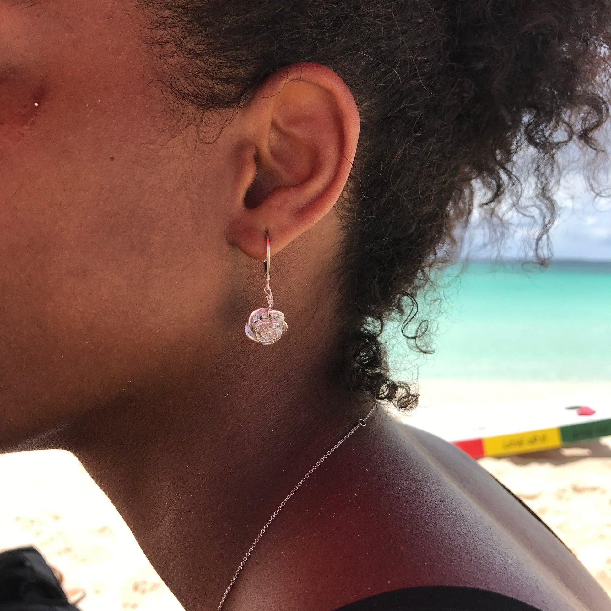Silver Rose earrings  image 1