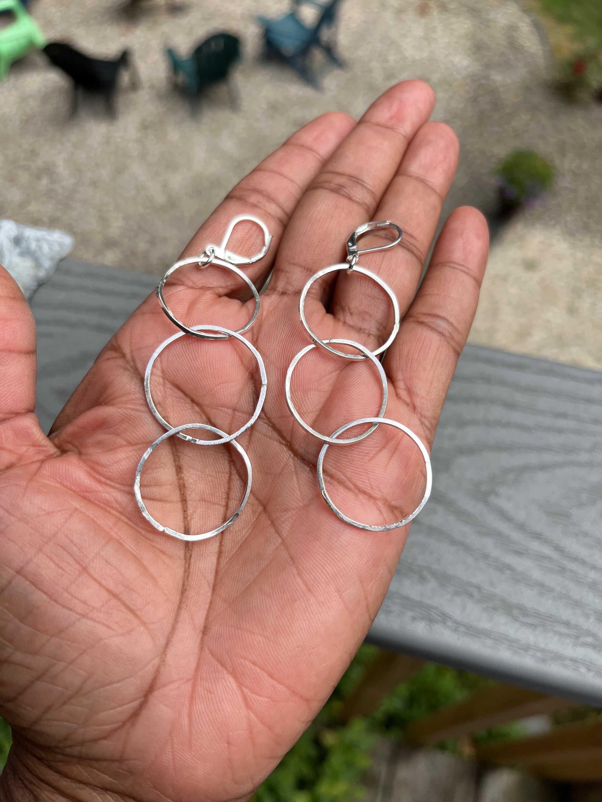 Triple hoop earrings image 1