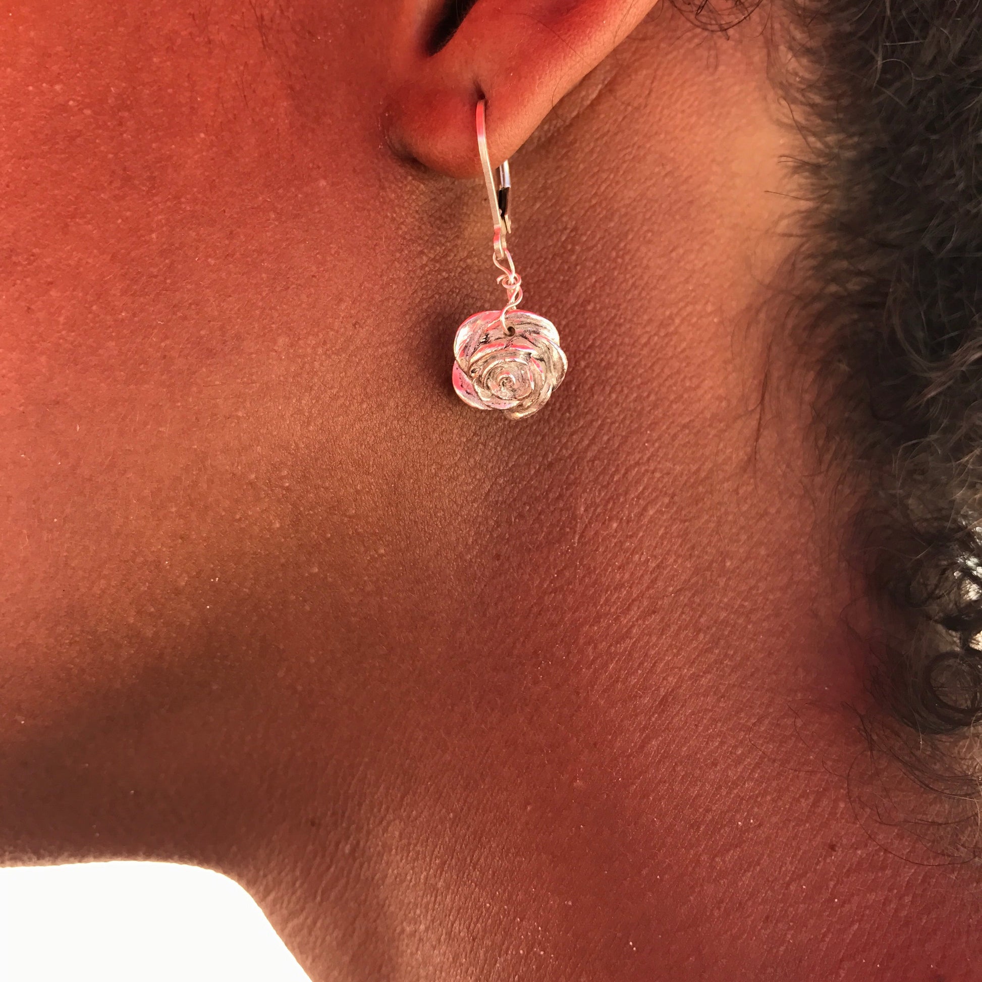 Silver Rose earrings  image 0