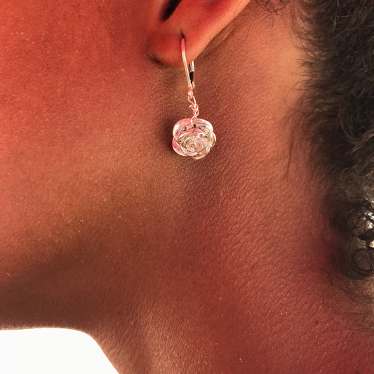 Silver Rose earrings  image 0