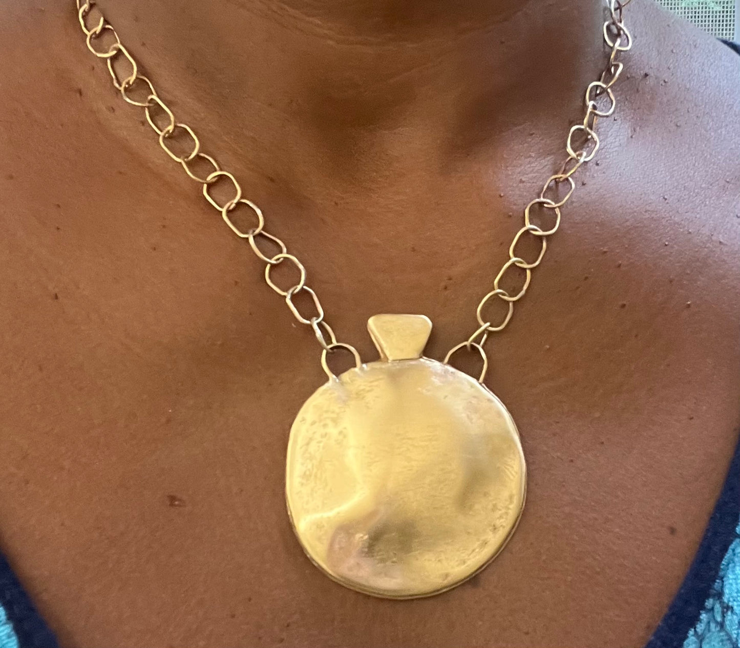 Brass jug necklace