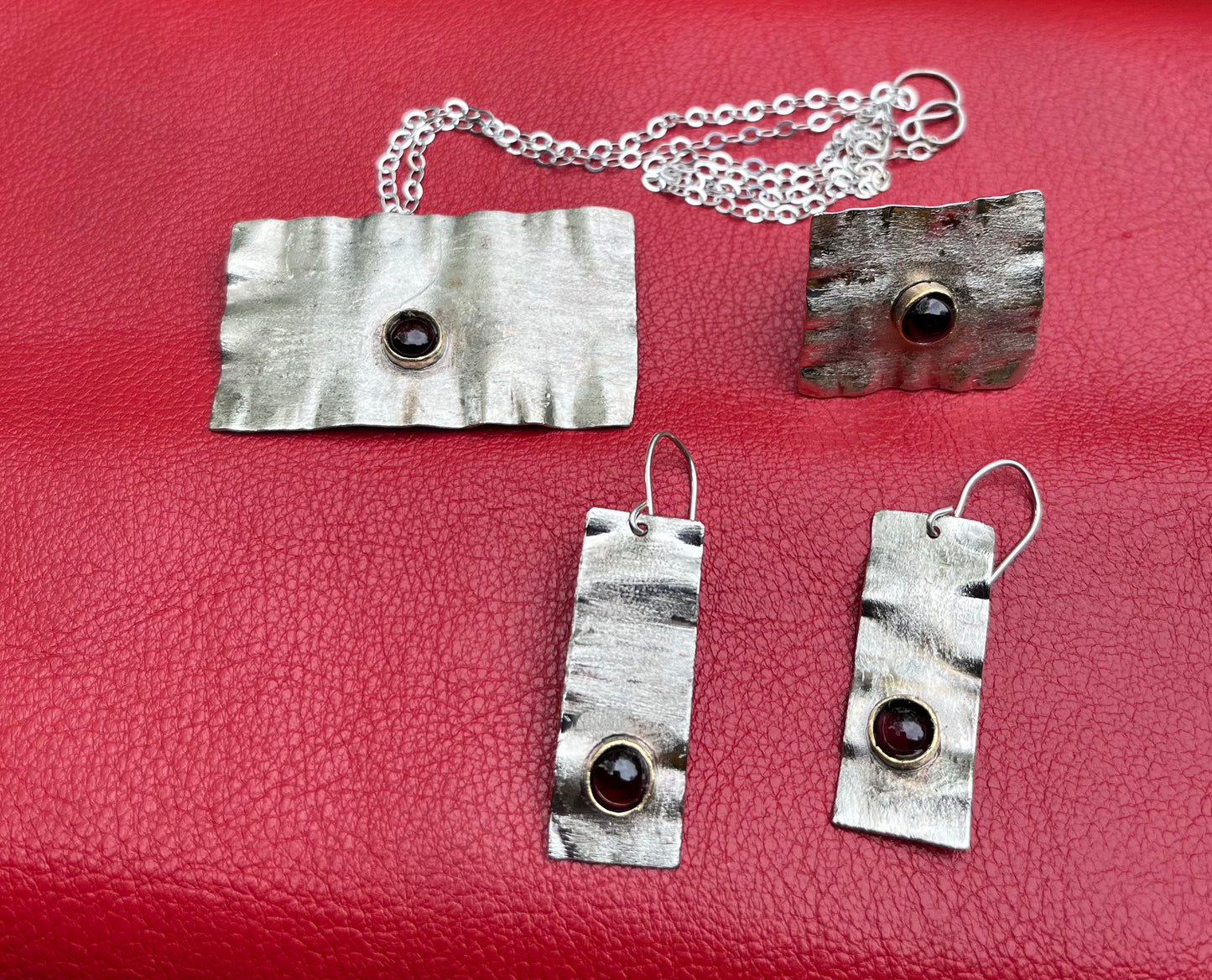 Bohemian necklace, earring and ring set