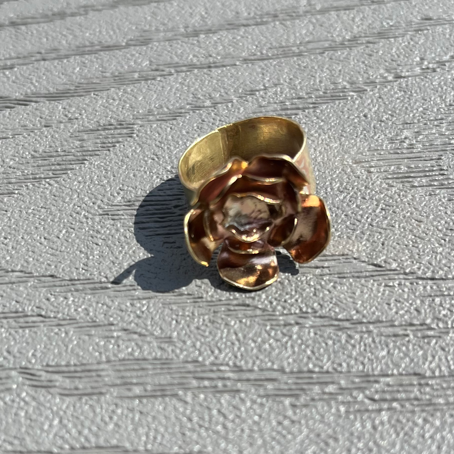 Brass flower ring image 4