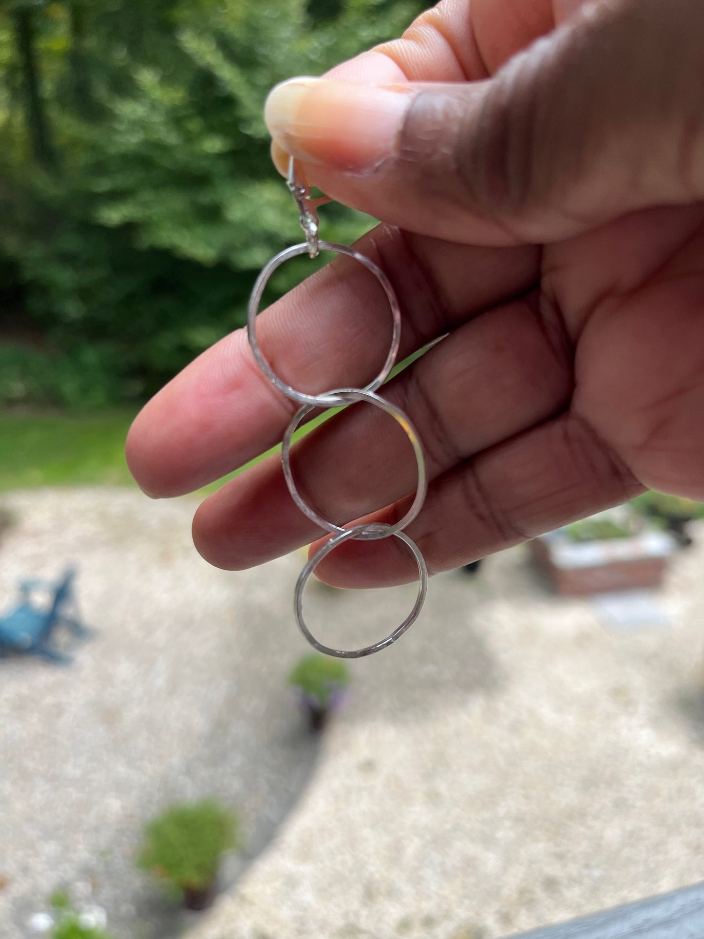 Triple hoop earrings image 2