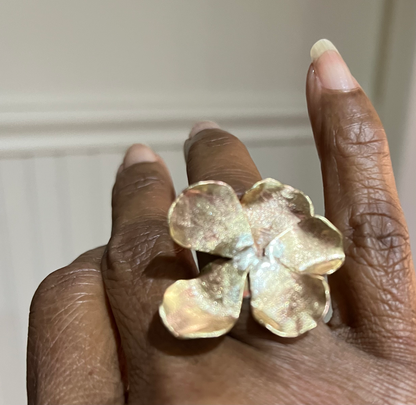 Brass flower ring  image 4