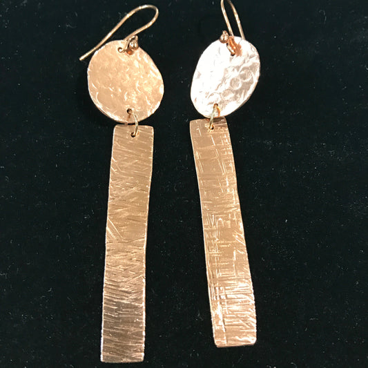 Hammered copper earrings image 0