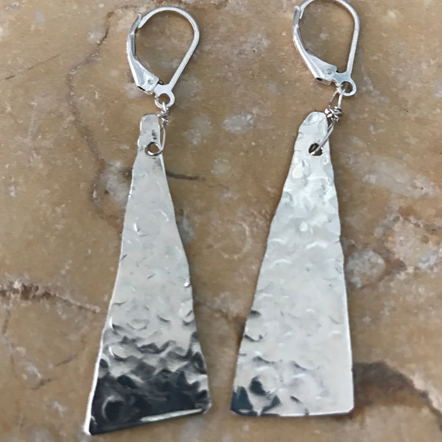 Hammered sterling earring image 0