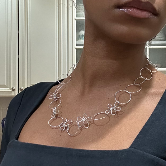 Sterling flower necklace  image 0