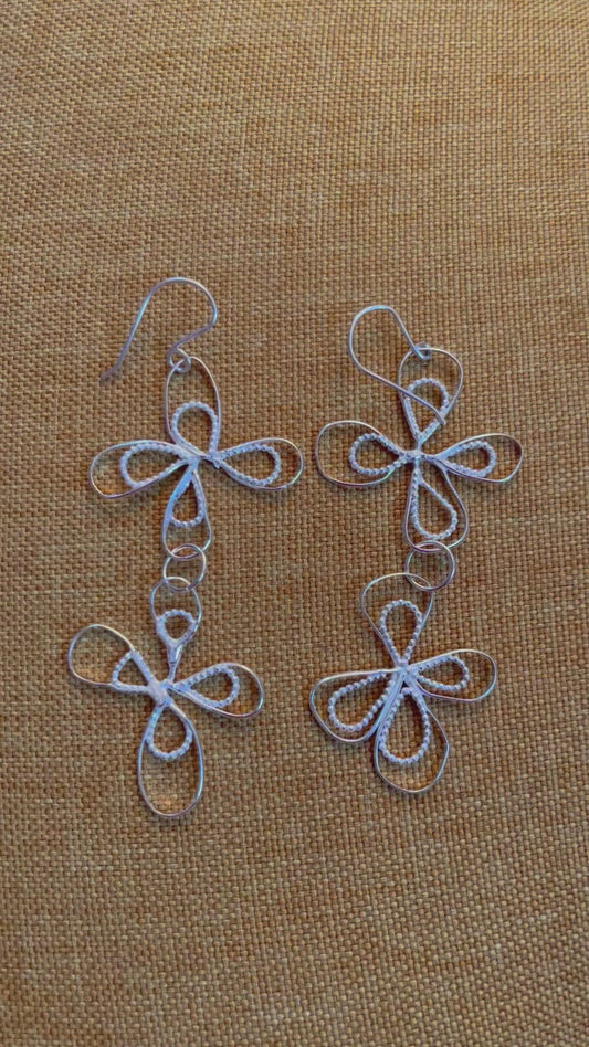 Flower filigree earrings